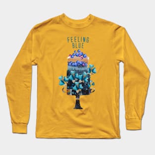 Feeling Blue with Blueberries cake Long Sleeve T-Shirt